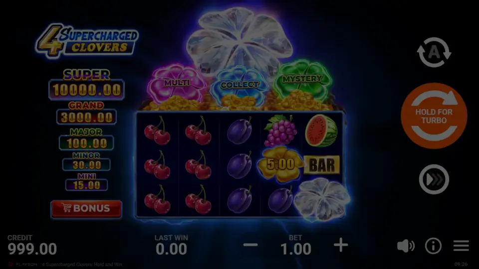 4 Supercharged Clovers: Hold and Win demo play