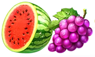 Watermelon and Grapes symbol in 4 Supercharged Clovers paytable